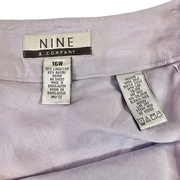 VTG Nine and Company Lilac Linen and Rayon Slip Midi Skirt, Size 16W - Picture 7 of 9